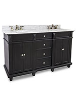 60" Jupiter Double Sink Vanity - Black