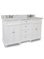 60" Jupiter Double Sink Vanity - White