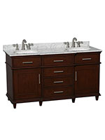 60" Berkeley Double Sink Vanity - Dark Chestnut