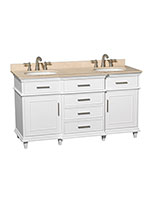 60" Berkeley Double Sink Vanity - White