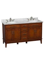 60" Hatton Double Sink Vanity - Light Chestnut