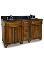 60.5" Venice Double Sink Vanity - Walnut