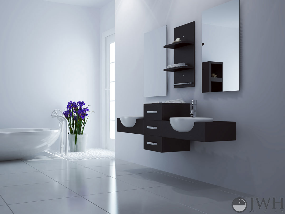 The wall mounted Modus bathroom vanity